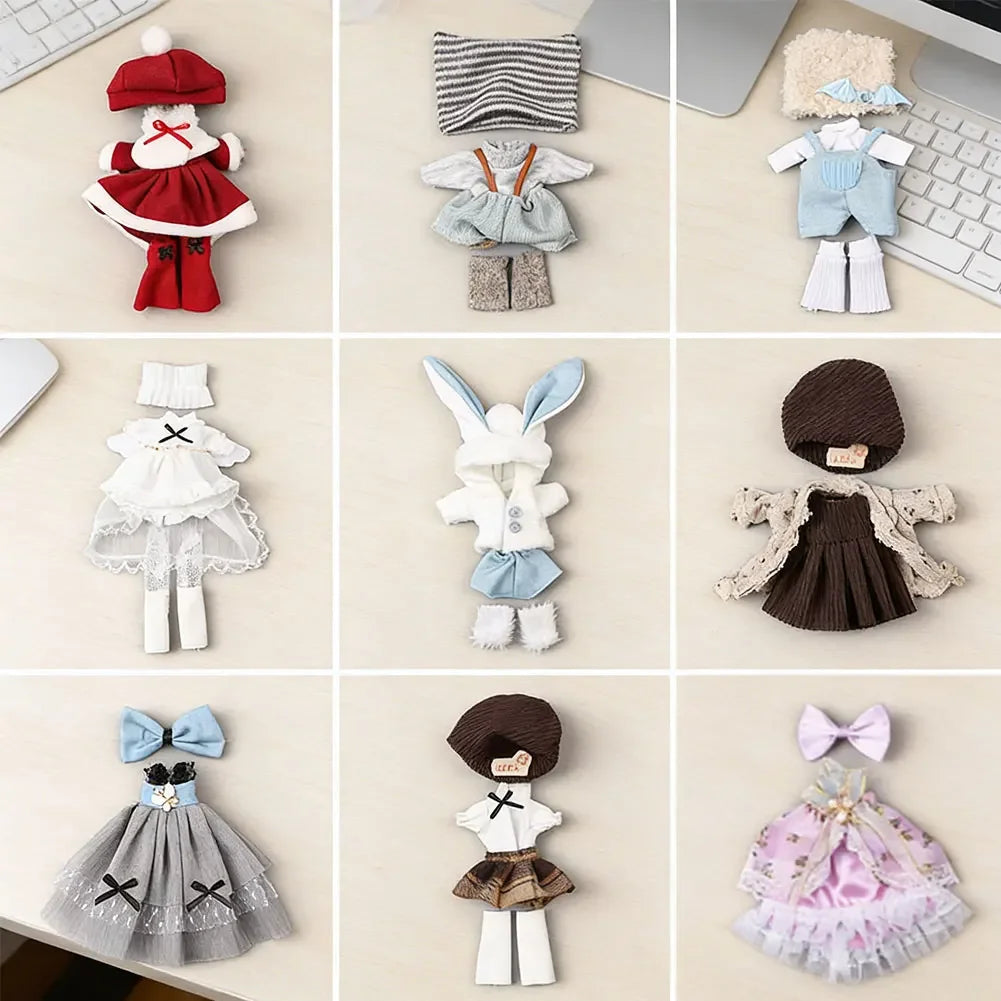 Labubu Doll Clothes Set – Fashion Outfit for 11–17cm Dolls