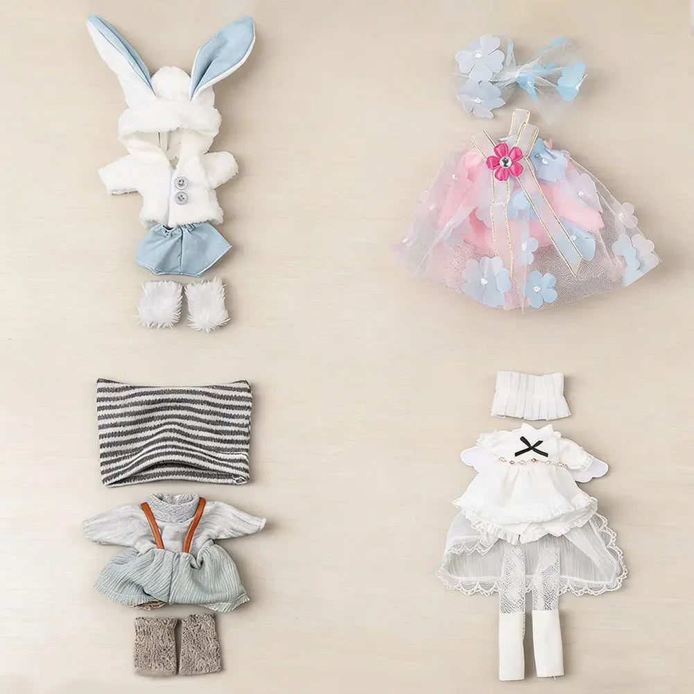 Labubu Doll Clothes Set – Fashion Outfit for 11–17cm Dolls