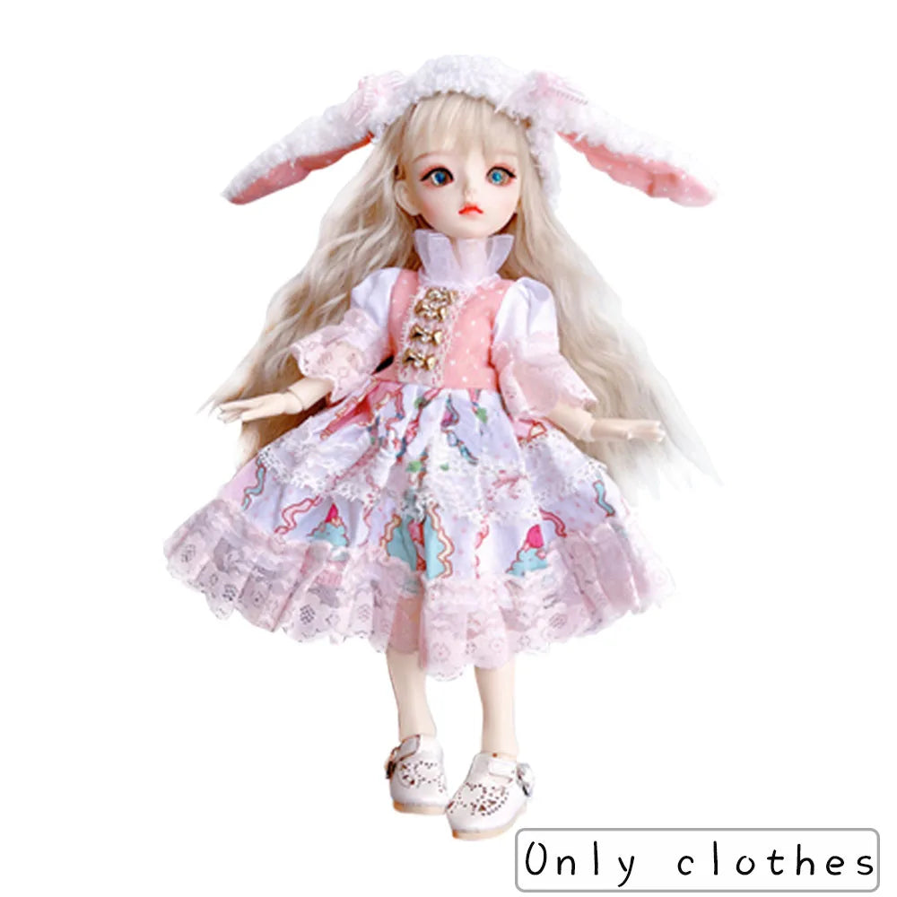 Pretty Dress Princess Clothes for 30cm 1/6 Bjd DIY Doll Dress Up Clothing Dolls Skirt Fashion Casual Suit Socks Toy Accessories