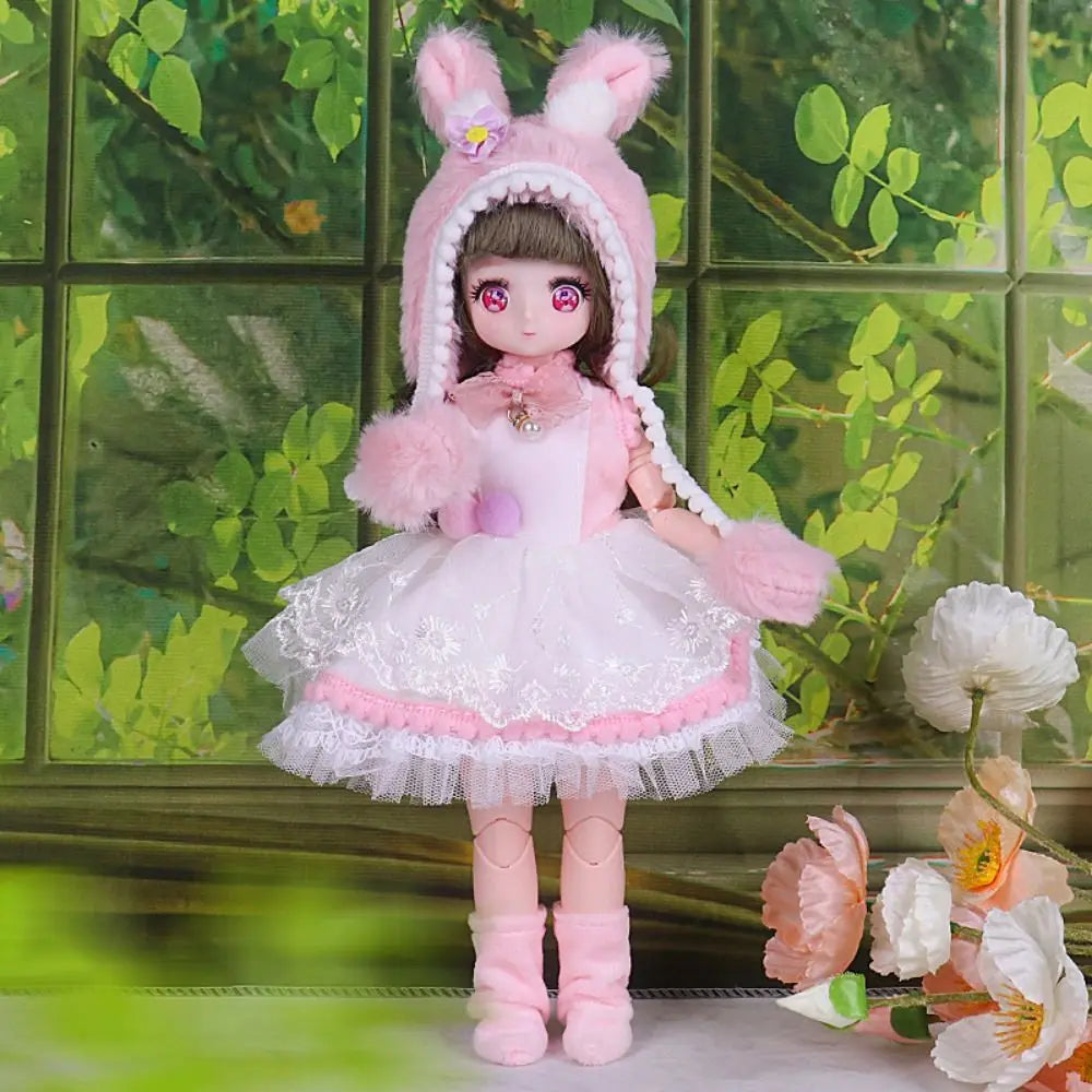 30cm BJD Fashion Doll with Skirt & Shoes – Premium Plastic Collectible To