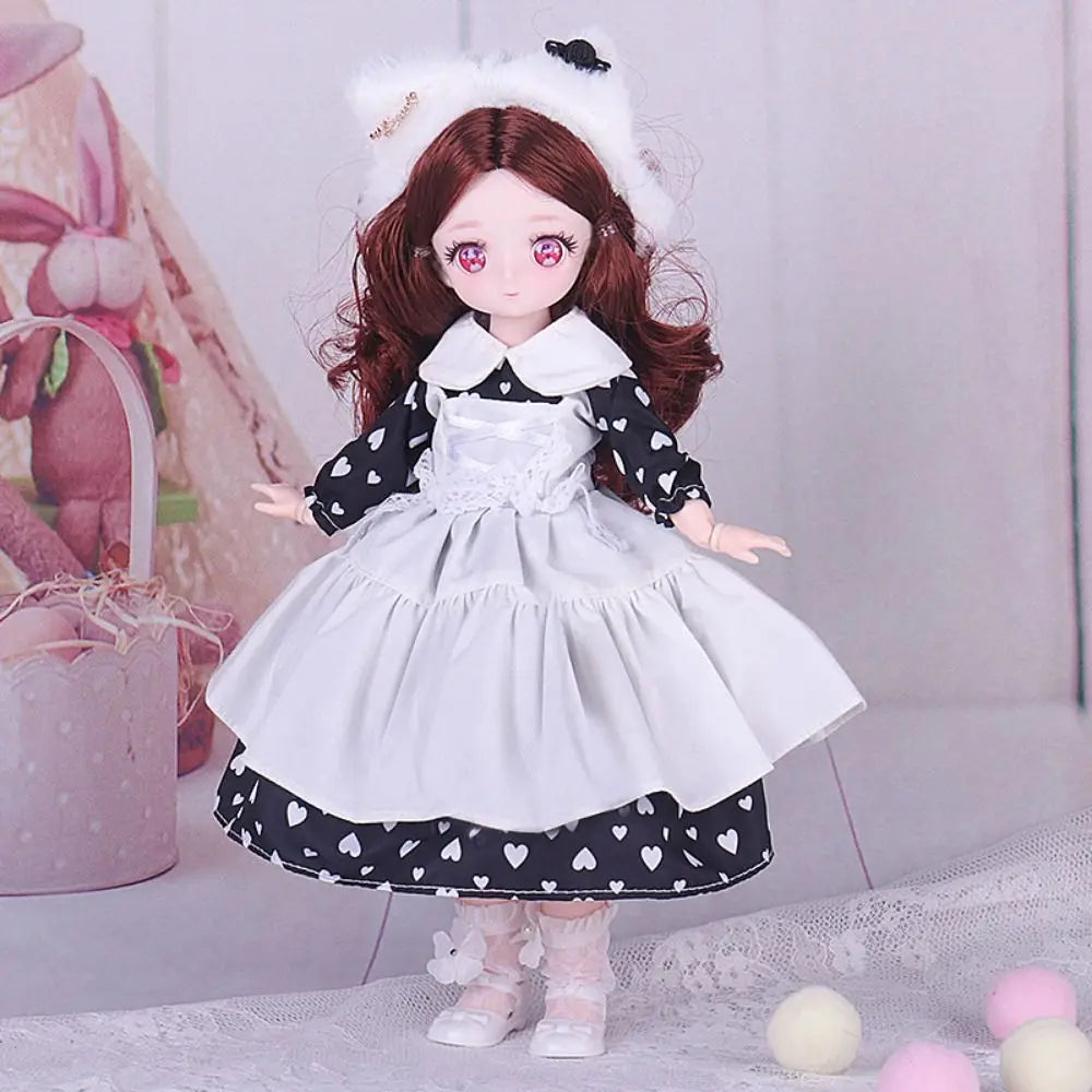 30cm BJD Fashion Doll with Skirt & Shoes – Premium Plastic Collectible To