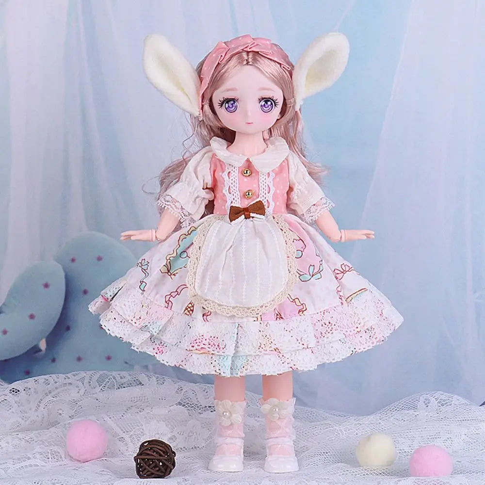 30cm BJD Fashion Doll with Skirt & Shoes – Premium Plastic Collectible To