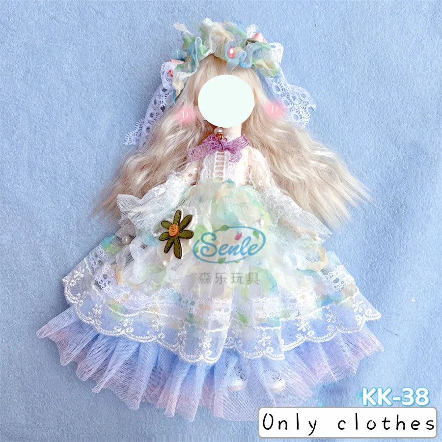 Pretty Dress Princess Clothes for 30cm 1/6 Bjd DIY Doll Dress Up Clothing Dolls Skirt Fashion Casual Suit Socks Toy Accessories