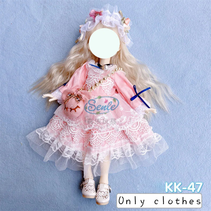 Pretty Dress Princess Clothes for 30cm 1/6 Bjd DIY Doll Dress Up Clothing Dolls Skirt Fashion Casual Suit Socks Toy Accessories