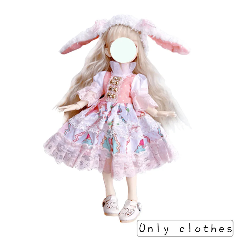Pretty Dress Princess Clothes for 30cm 1/6 Bjd DIY Doll Dress Up Clothing Dolls Skirt Fashion Casual Suit Socks Toy Accessories
