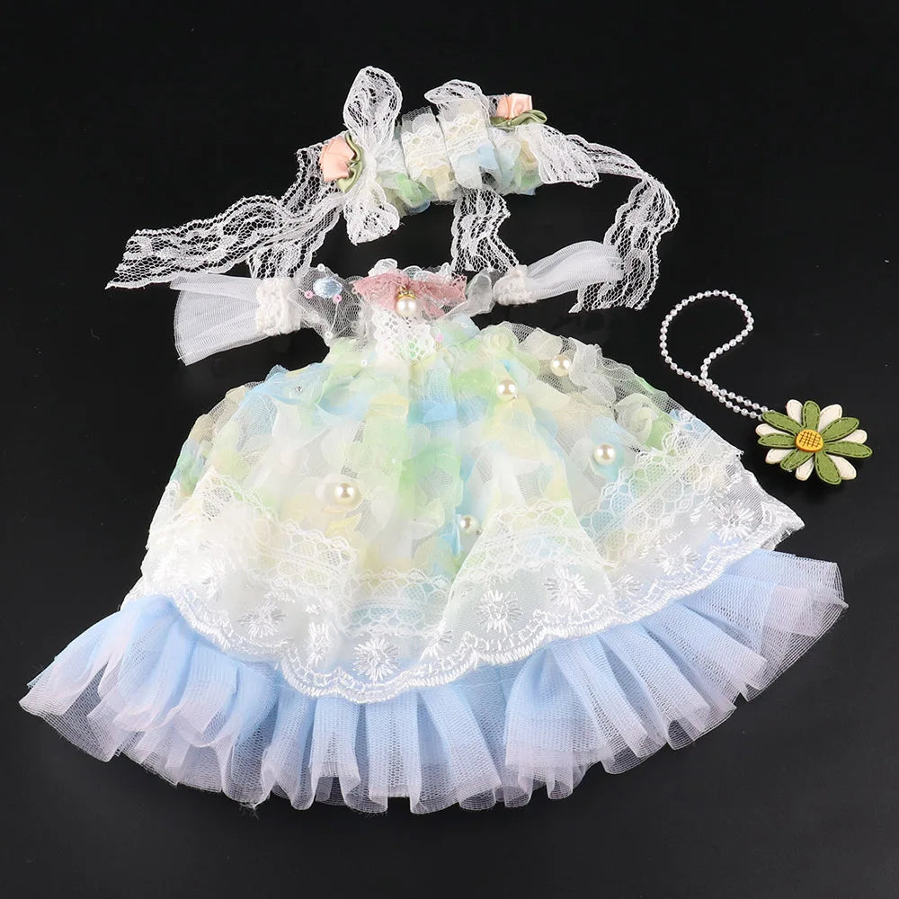 Pretty Dress Princess Clothes for 30cm 1/6 Bjd DIY Doll Dress Up Clothing Dolls Skirt Fashion Casual Suit Socks Toy Accessories